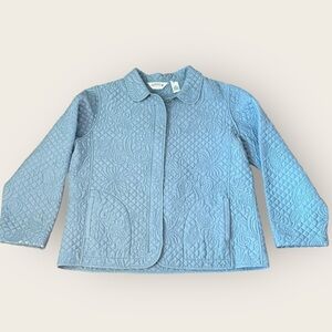 ORVIS Blue Quilted Barn Jacket Full Zip Womens Large